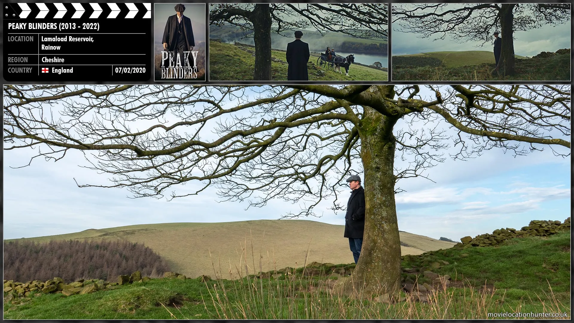 Filming location photo, shot in England, for Peaky Blinders (2013). Scene description: Tommy (Cillian Murphy) travels to Wales with the sapphire necklace, where he confers with a gypsy (Frances Tomelty), whom he asks whether it is cursed.
