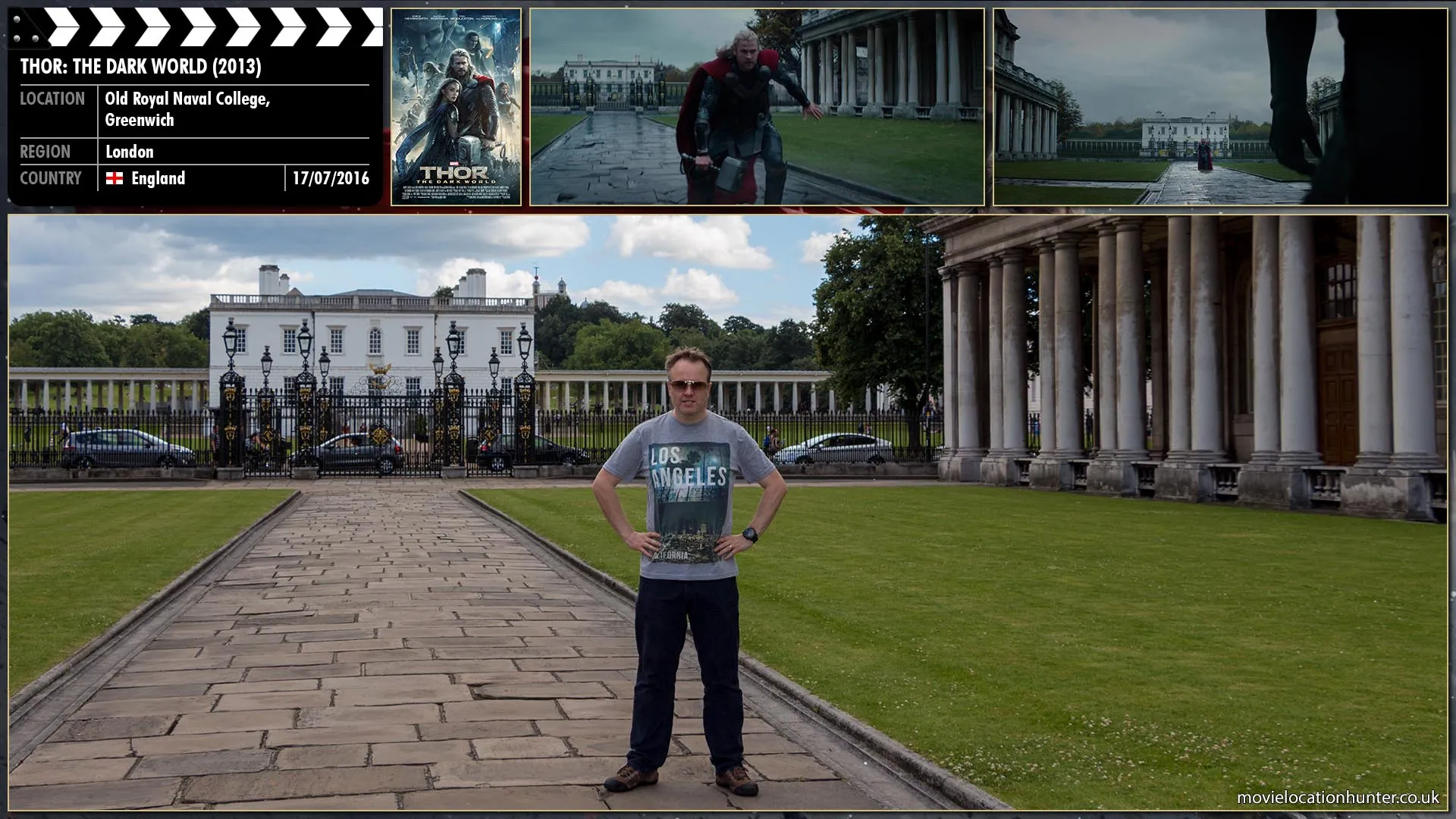 Filming location photo, shot in England, for Thor: The Dark World (2013). Scene description: The ARK tears up roading as it slices through the ground. Cars crash. People run and scream. When the spacecraft stops, Malekith (Christopher Eccleston) exits, and stares up at the Convergence beginning its alignment in the sky above. Thor (Chris Hemsworth) drops from the sky and lands before Malekith.