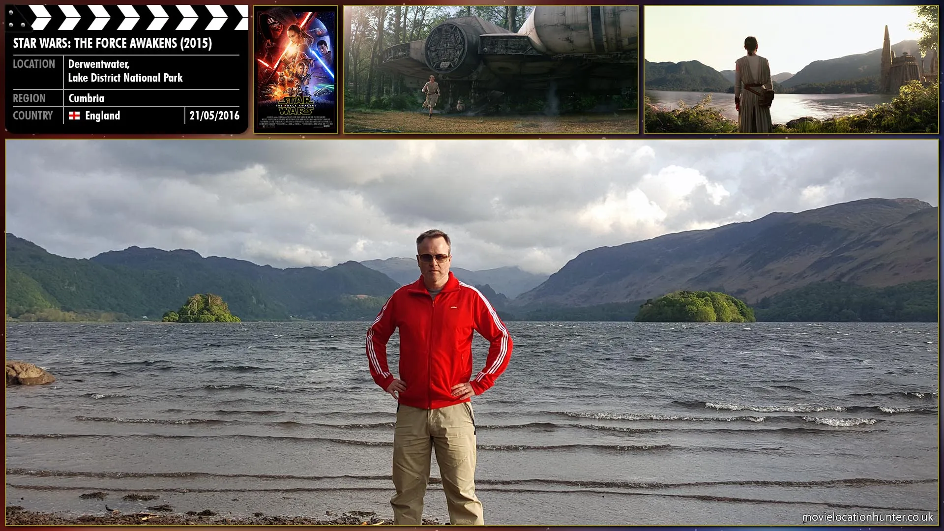 Filming location photo, shot in England, for Star Wars: The Force Awakens (2015). Scene description: Rey (Daisy Ridley), who had never left Jakku until now, looks longingly on the landscape admiring its beauty.