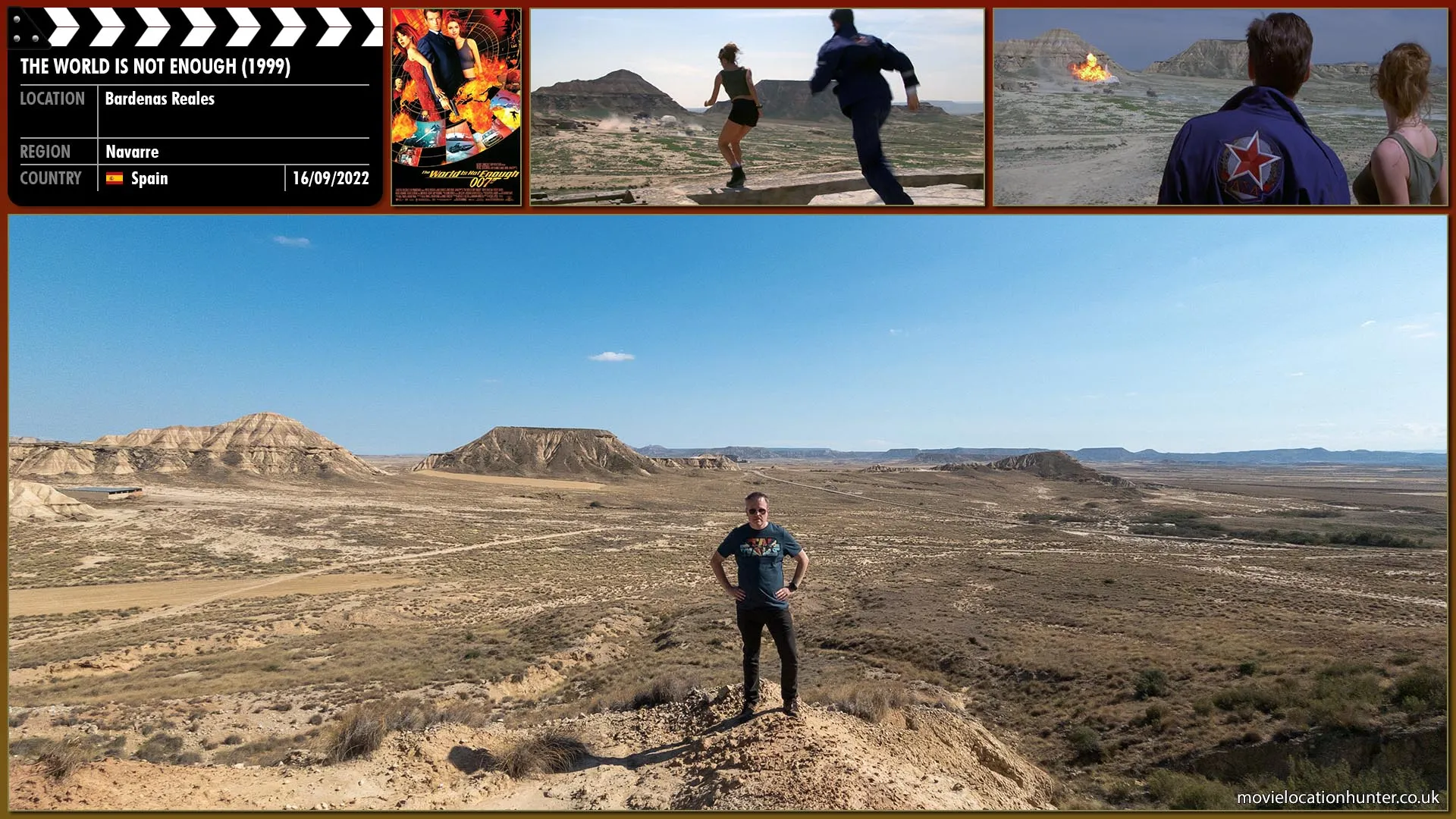 Filming location photo, shot in Spain, for The World Is Not Enough (1999). Scene description: Posing as a Russian nuclear scientist, Bond meets American nuclear physicist Dr. Christmas Jones (Denise Richards).